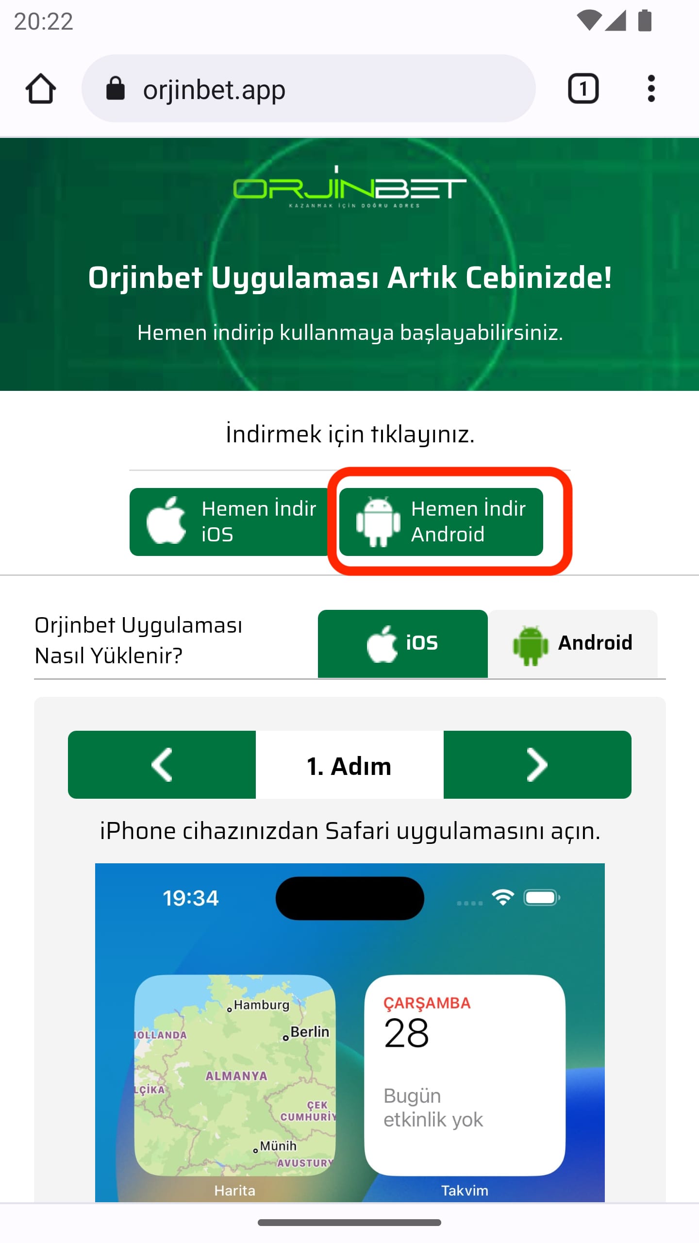 Orjinbet Mobil Tanıtım - Adım 4